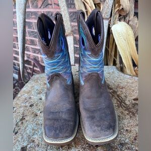 Durango Kids 8” Western Cowboy Boot. Brown/Lavendar. Size 2M.